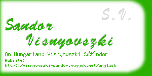 sandor visnyovszki business card